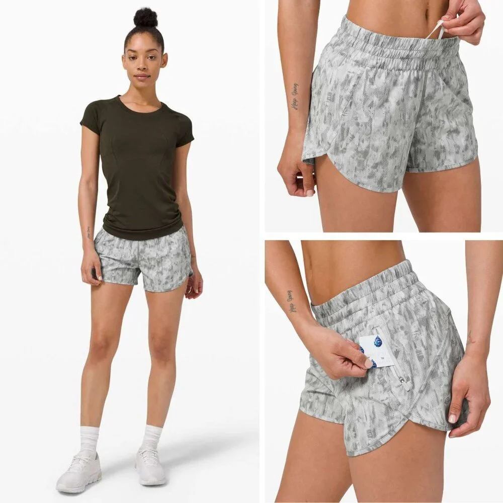 Lululemon City Breeze Alpine White Multi Tracker Short Size 6 - 51130